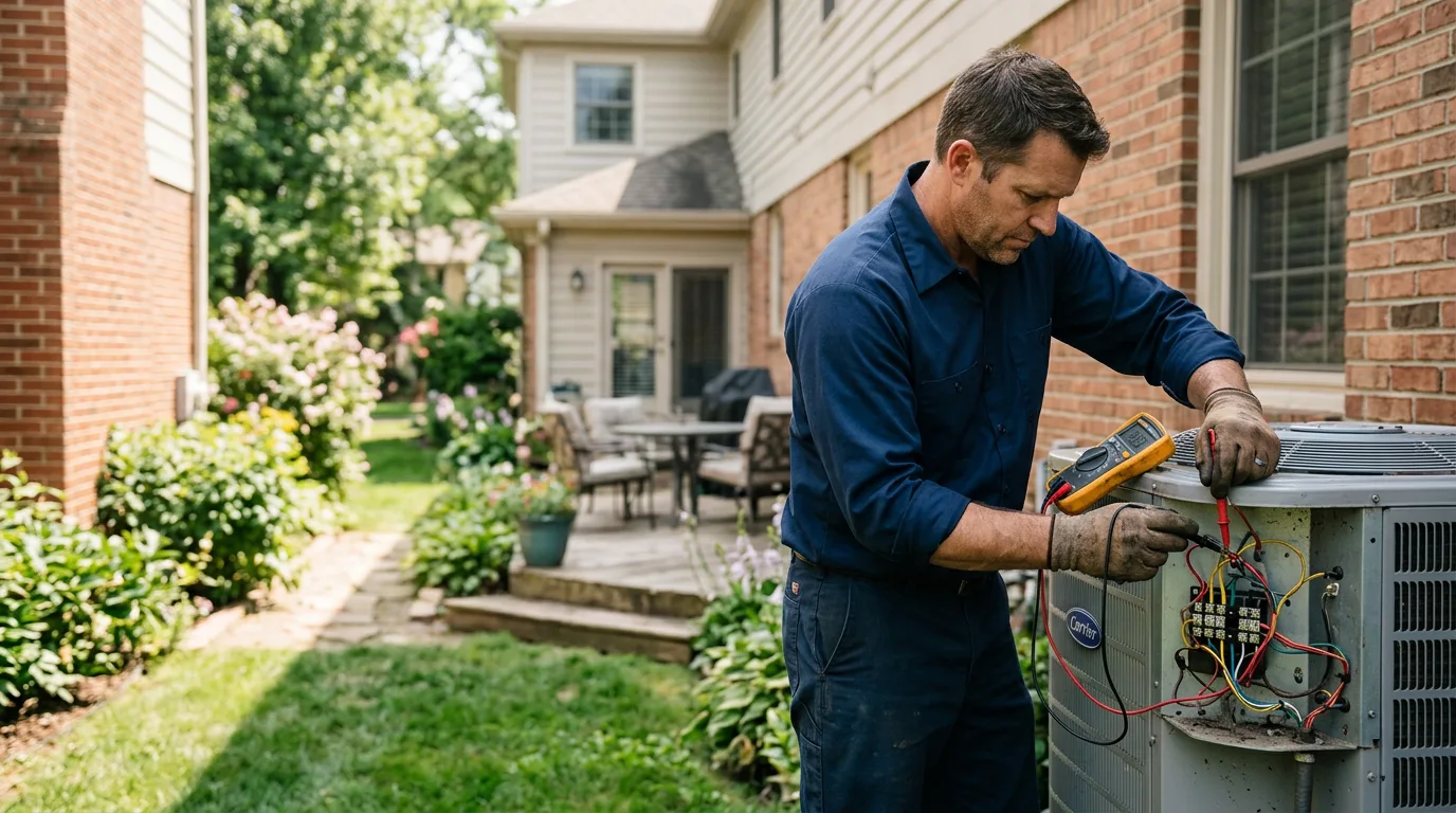 HVAC technician working near Pioneer, OH